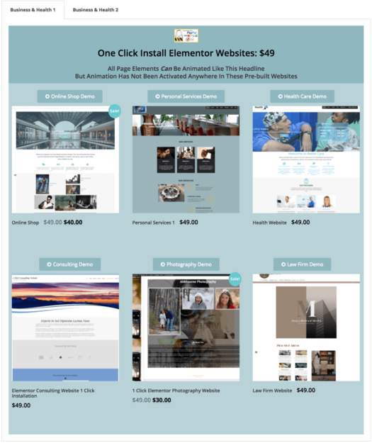 Fast Fix Releases More One Click Installation Elementor Websites